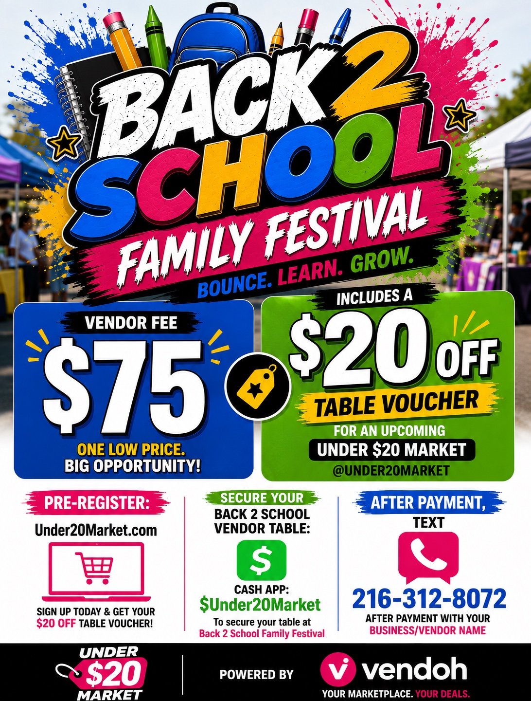 Back 2 School Family Festival vendor opportunity